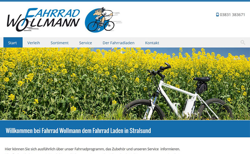 Webdesign für Fahrrad Wollmann